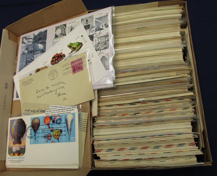First Day Covers Stuffed in a Shoebox, Several 100 (Est $150-250)