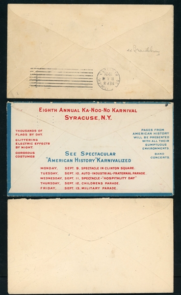 USA – 3 Different Advertising/Event Covers from Early 20th Century (Est $150-200)