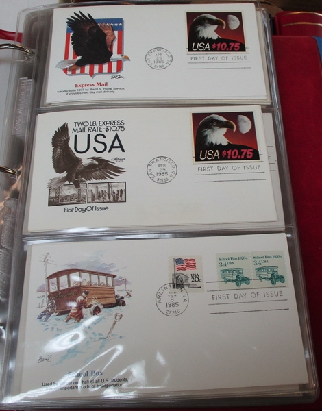 USA First Day Covers in 5 Fleetwood Albums 1973-1987 (Est $200-300)