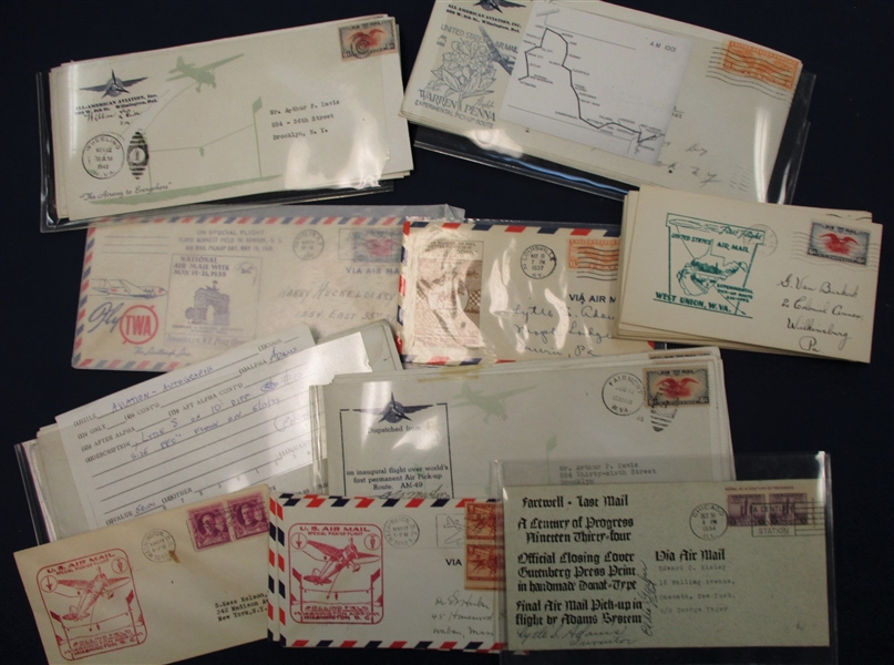 USA Airmail Cover Lot, Many Signed (Est $200-300)