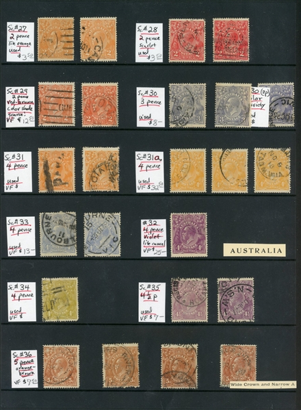 Australia Mint/Used Accumulation on Black Stockpages (Est $200-300)
