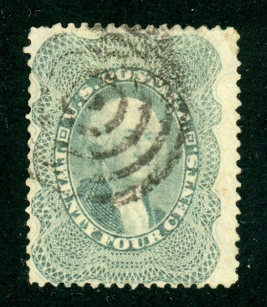 USA Scott 37 Used Fine, 1860 24c Washington (SCV $375) 