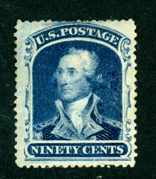 USA Scott 39 Unused Fine, Fault, 1860 90c Washington  (SCV $1400)