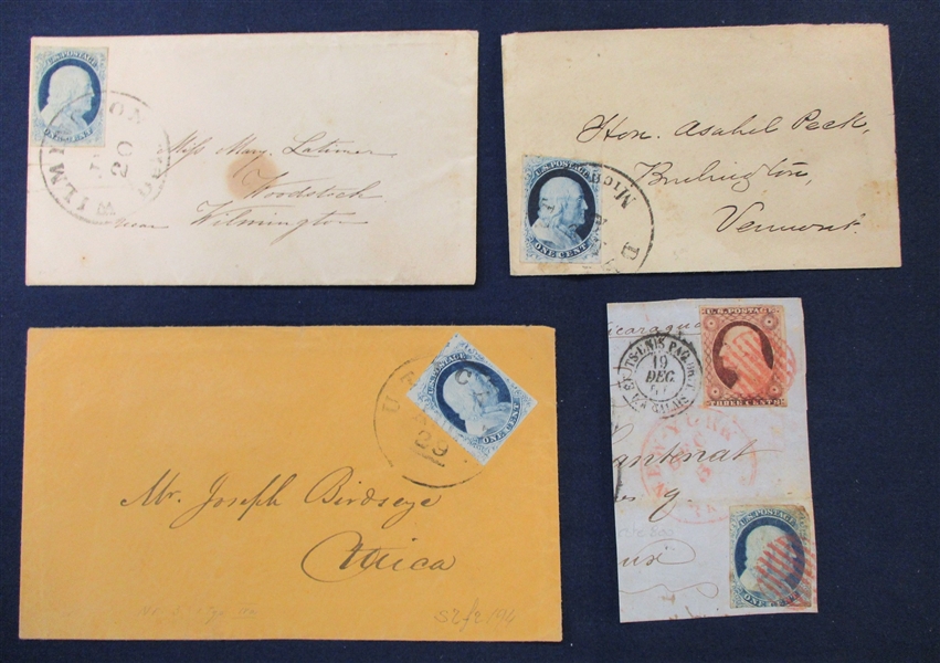 USA Scott 7 and 9 on Covers and Folded Letters (Est $200-300)