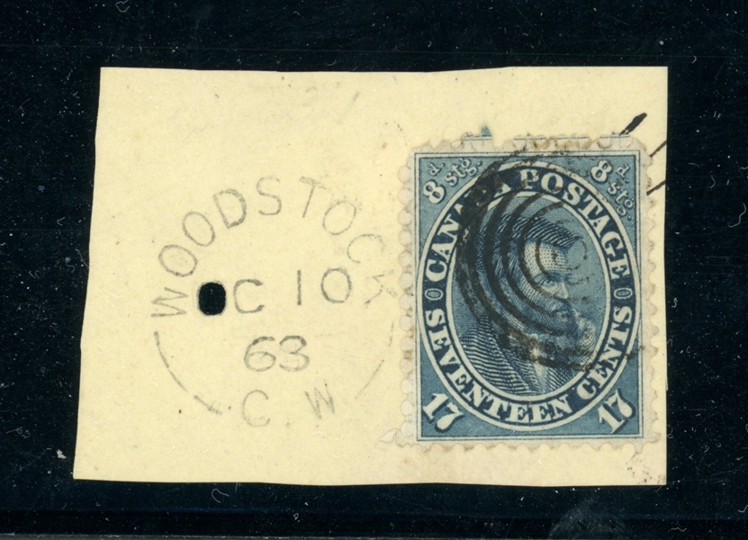 Canada Scott 19a Used on Piece, Slate Blue, F-VF (SCV $225+)