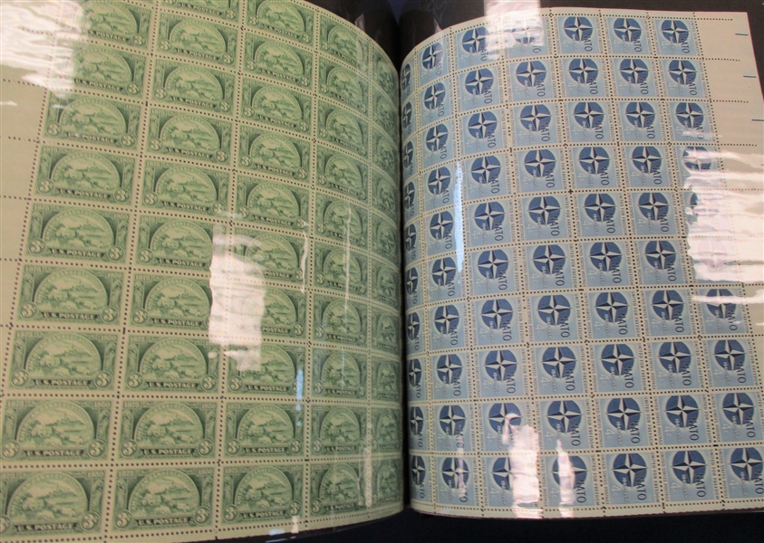 Old Mint Sheet Album with 3c-5c Sheets (Face $197)