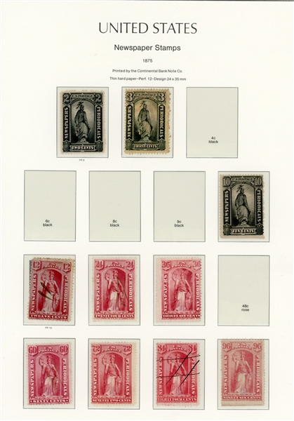 USA Newspaper Stamp Collection - High SCV! (Est $1500-2000)