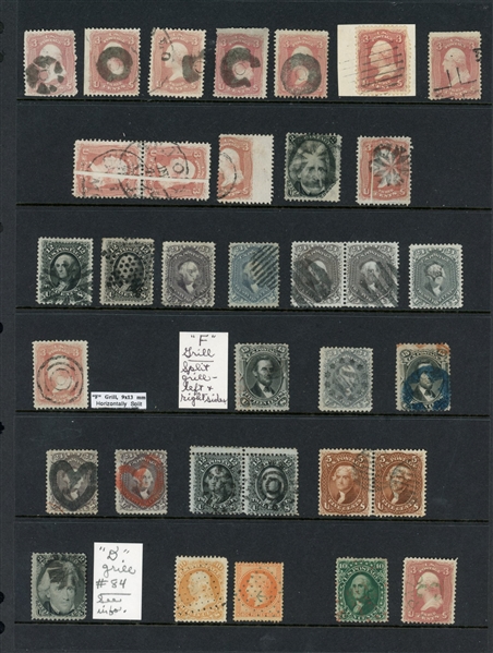 USA Very Nice Assemblage of 19th Century Stamps (Est $1500-2000)