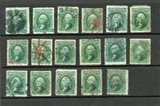 USA Scott 68 Cancel Accumulation, 17 Stamps (Est $250-350)
