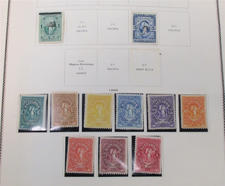 Salvador Mostly Unused Collection to 1968 on Scott Specialty Pages (Est $140-180)