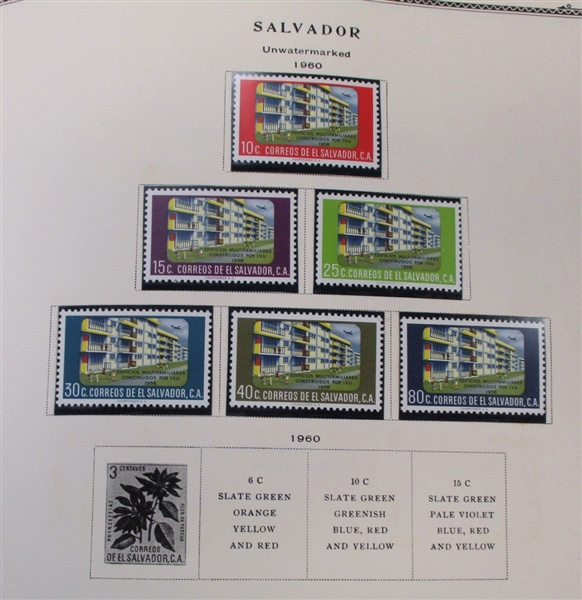 Salvador Mostly Unused Collection to 1968 on Scott Specialty Pages (Est $140-180)
