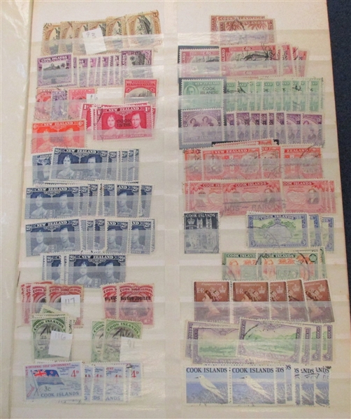 British Pacific Stockbook with Mostly Used Stamps (Est $75-100)
