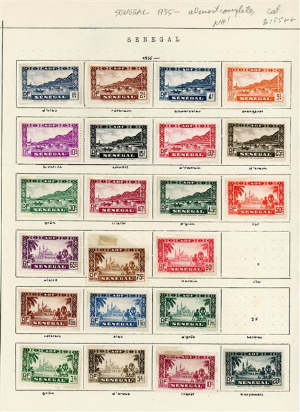 Senegal 1935-1944 Mint on Pages, Much MNH (Est $40-60)