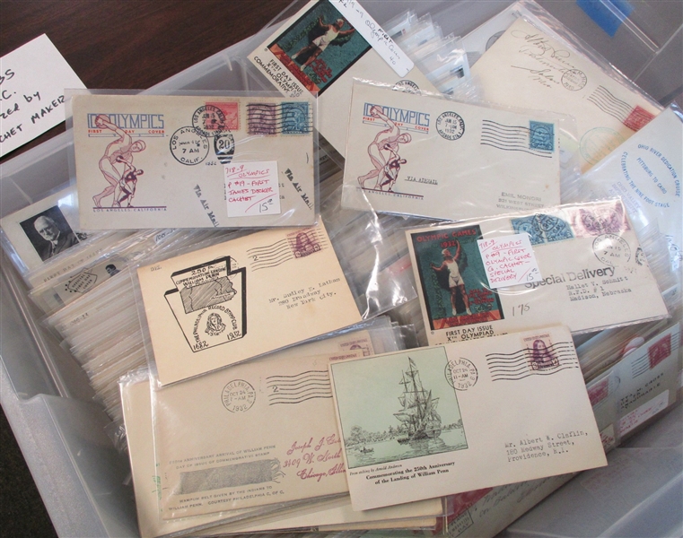 8 Tubs of USA First Day Covers - Likely 10K Covers! (Est $1000-1500)