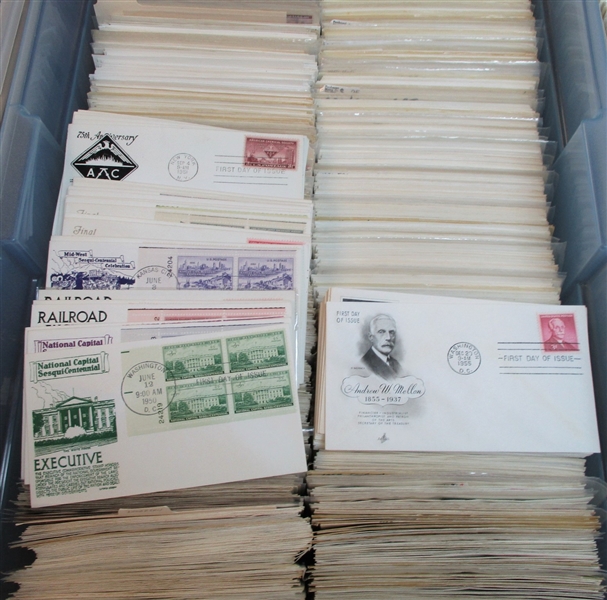 8 Tubs of USA First Day Covers - Likely 10K Covers! (Est $1000-1500)