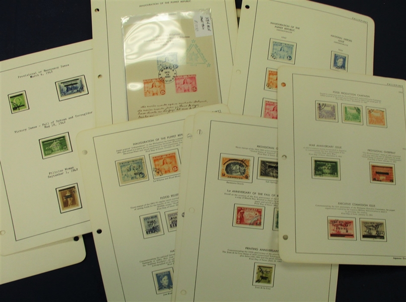 Japanese Occupation of the Philippines Collection and Multiples (Est $100-200)