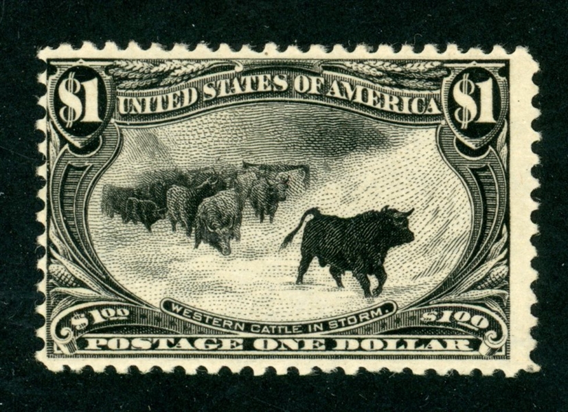 USA Scott 292 MH Fine, $1 Cattle in the Storm (SCV $1500)