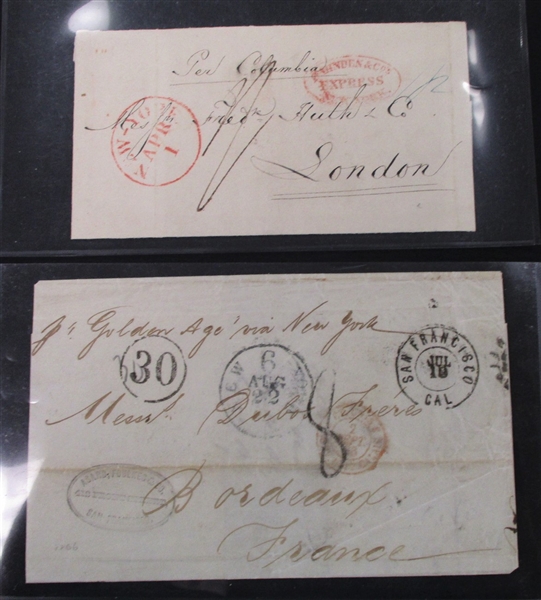 Group of 7 Ship Covers, 1850-60s (Est $300-500)