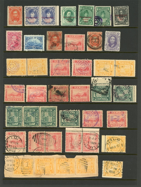 Hawaii Group of Mostly Used Stamps (Est $100-150)