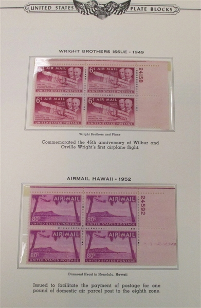 USA Airmail/Postage Due Plate Block Collection (Est $160-200)