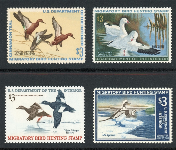USA Scott RW34, RW36-RW38 MNH F-VF, Duck Stamps (SCV $272.50)
