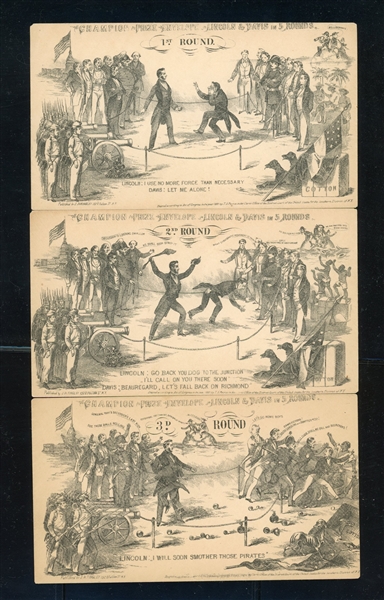 1861 Champion Prize Envelope Lincoln & Davis in 5 Rounds - Civil War Patriotic Covers (Est $800-1200)