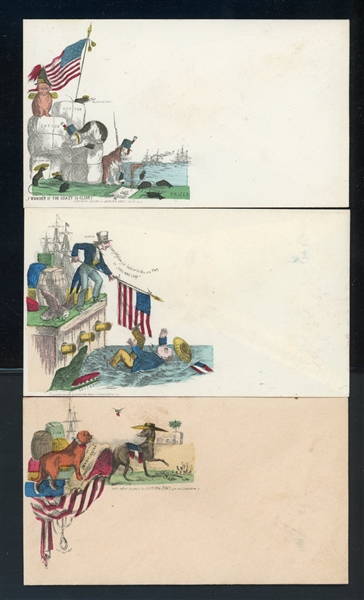 5 Different Colorful Unused Civil War Patriotic Covers (Est $150-200)