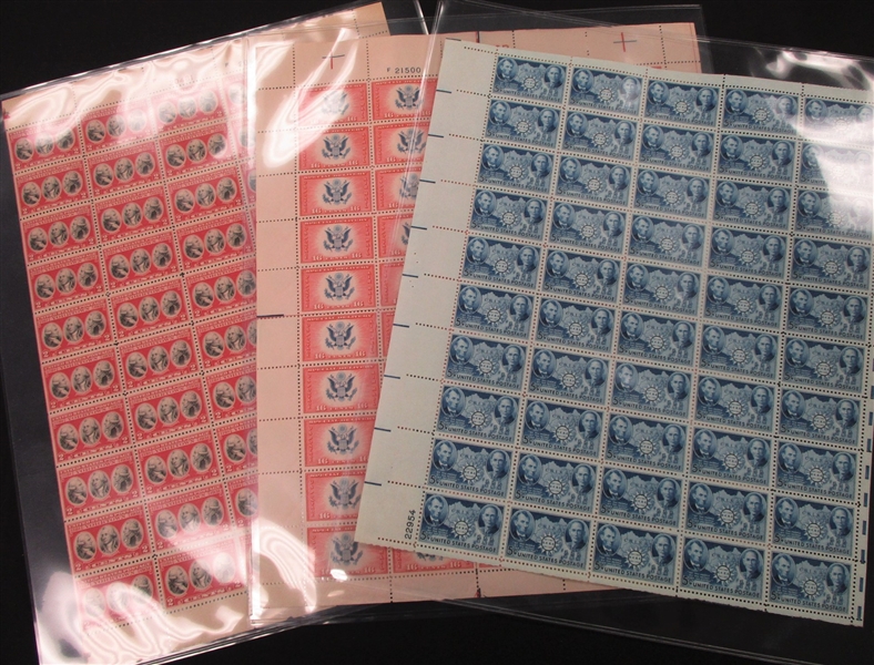 USA Scott 703, 906, and CE2 MNH Sheets of 50 (Est $200-250)