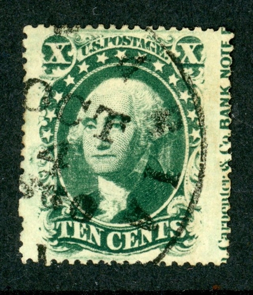 USA Scott 35 Used, VF-XF, Wide Stamp With Margin Inscription (SCV $55++)