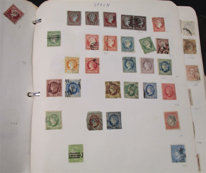 Spain and Colonies Used Collection on Homemade Pages (Est $150-200)