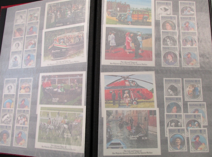 Large Stockbook Holding MNH British Omnibus Sets and Souvenir Sheets (Est $200-300)