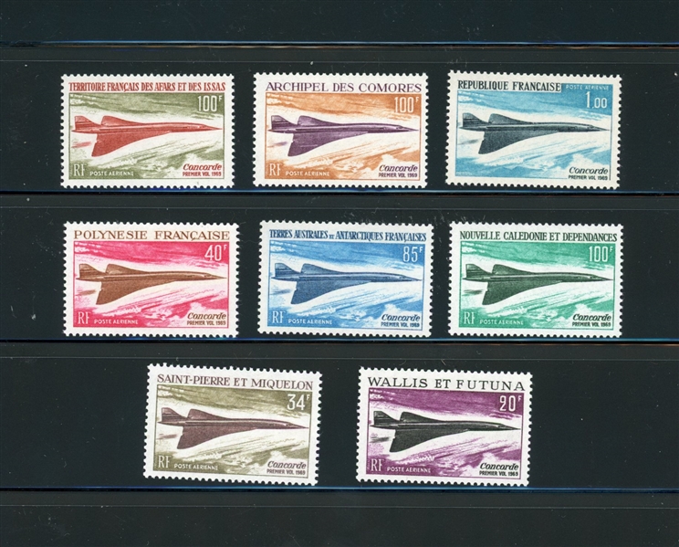 French Colonies 1969 Concorde Series MNH Complete (SCV $229.75) 