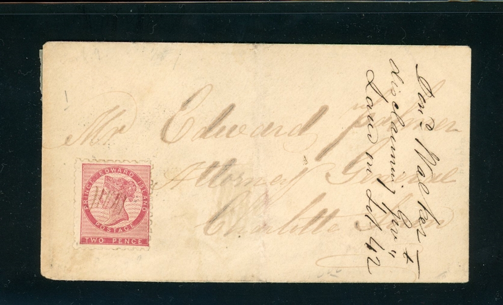 Prince Edward Island Scott 1 on Cover 1863 (SCV $400)