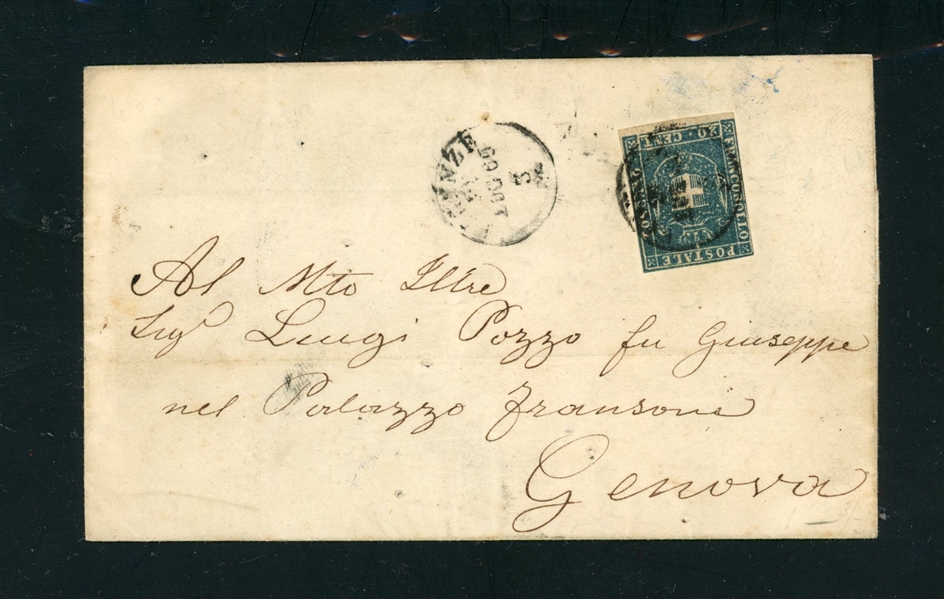 Italy Tuscany Scott 20 on Folded Letter, Single Usage, 1860 (SCV $720)