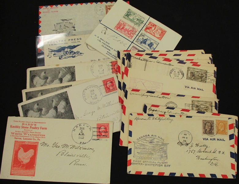 Box Filled with Stamps on Pages, Postcards, and Covers (Est $250-350)