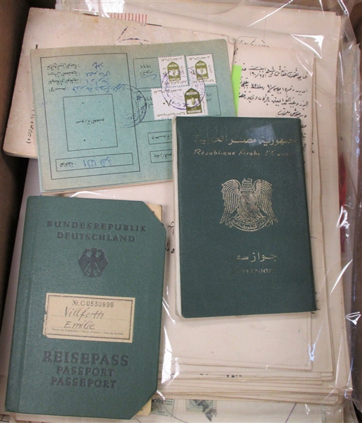 Egypt Document Lot, 1870's to 1990's (Est $200-300)