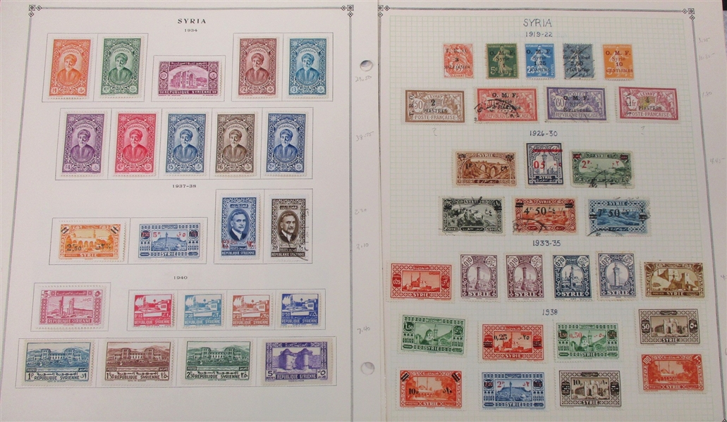 Syria- Mostly Unused Stamp Collection to 1940 (Est $90-120)