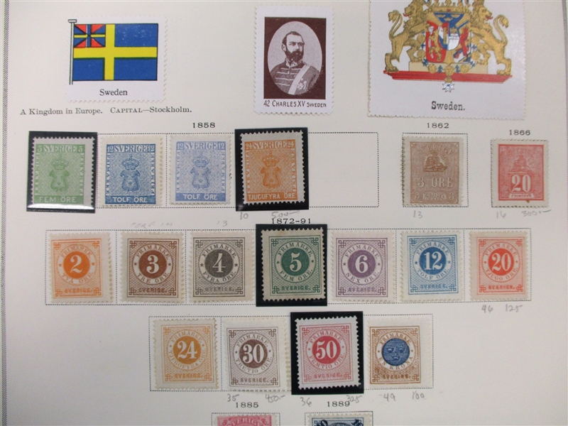 Sweden - Outstanding Unused/Used Stamp Collection to 1940 (Est $950-1250)