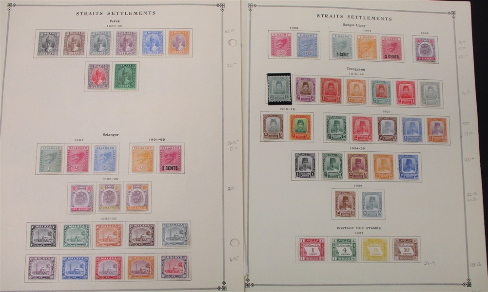 Straits Settlements/Malaya - Outstanding Unused/Used Stamp Collection to 1940 (Est $500-650)