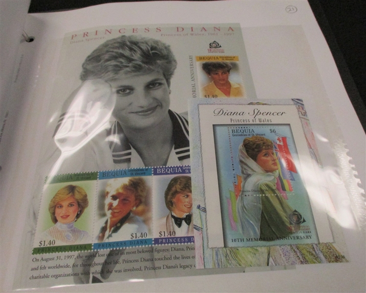 Princess Diana Topical Collection in 3 Binders (Est $400-500)