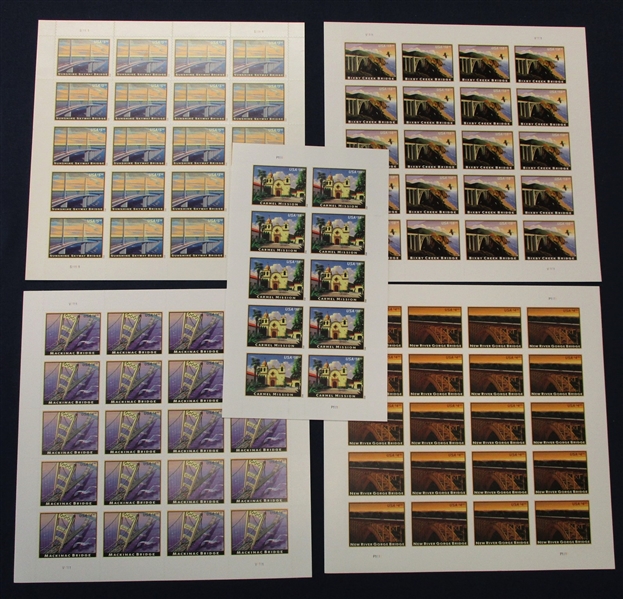 American Landmarks Series, 5 Different Mint Sheets, 2010-2 (Face $855)
