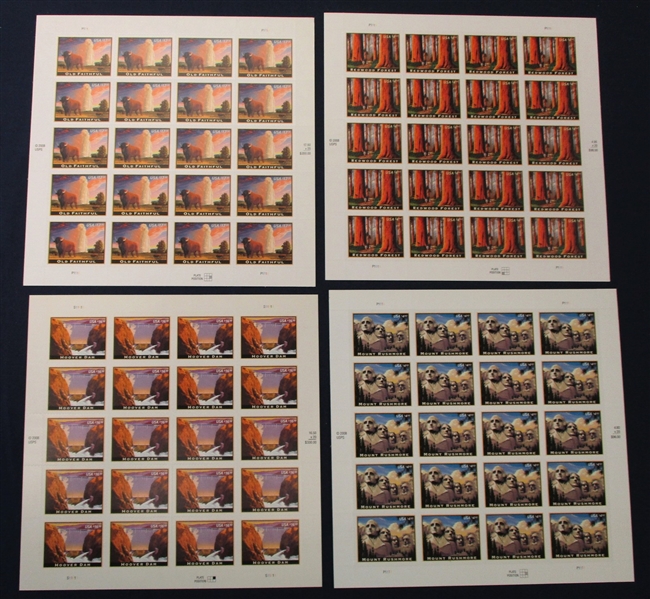 American Landmarks Series, 4 Different Mint Sheets, 2008-9 (Face $875)