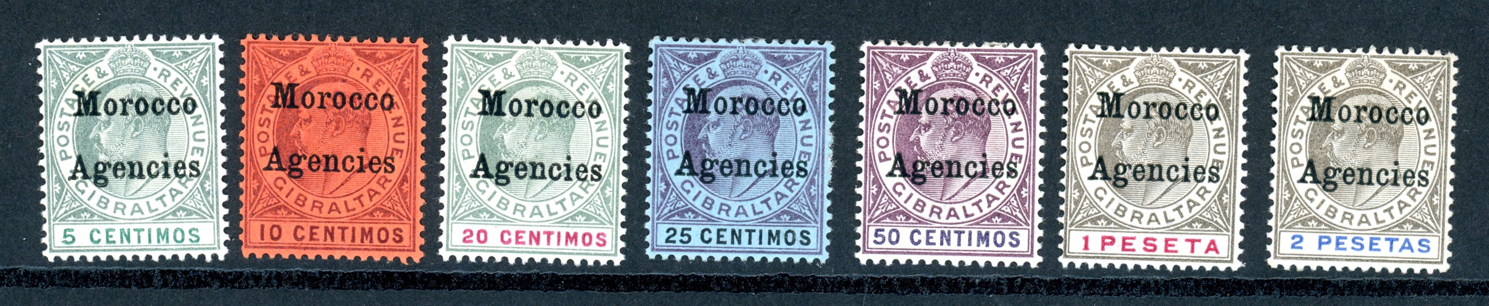 Great Britain Offices in Morocco Scott 20-26 MH Complete Set (SCV $255)