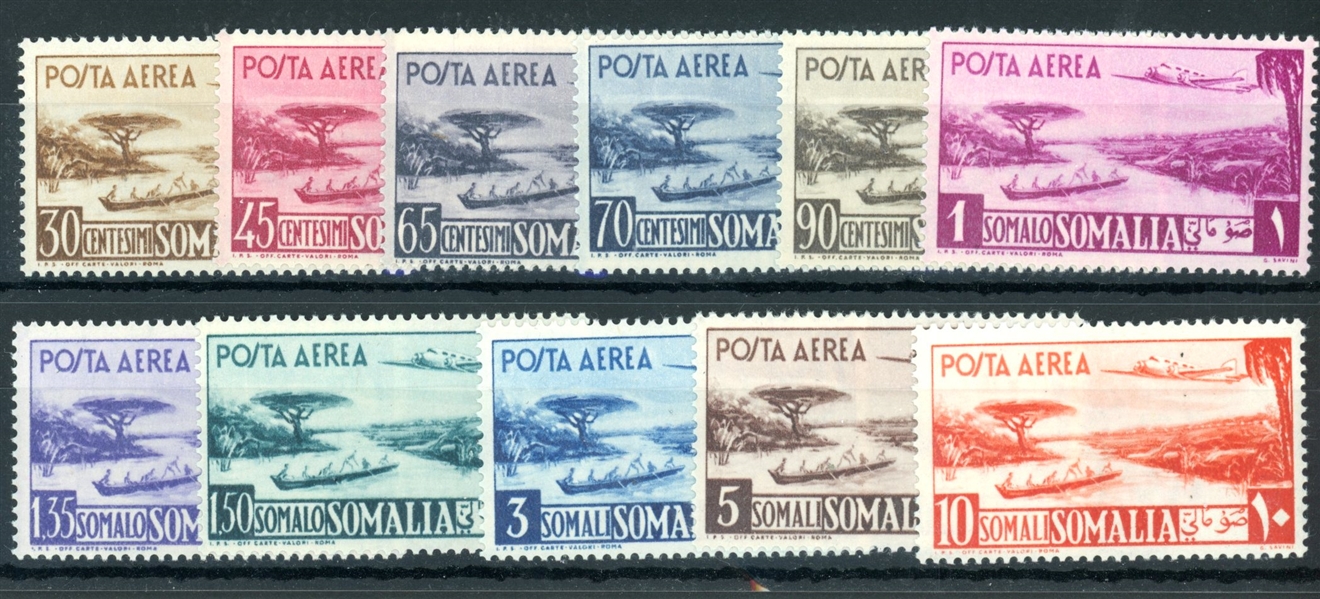 Somalia Scott C17-C27 MNH Complete Set, 1950 Airmails (SCV $348.50)