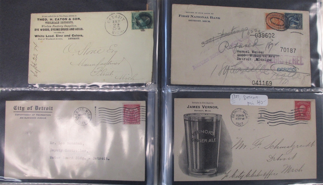 Detroit Michigan Cover Collection, Several 100 in 8 Binders (Est $500-1000)