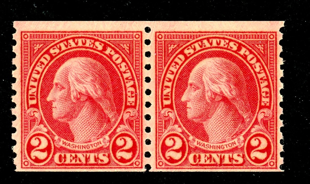 USA Scott 599A MNH Coil Pair, Type II, Fine with 1989 PFC (SCV $425)