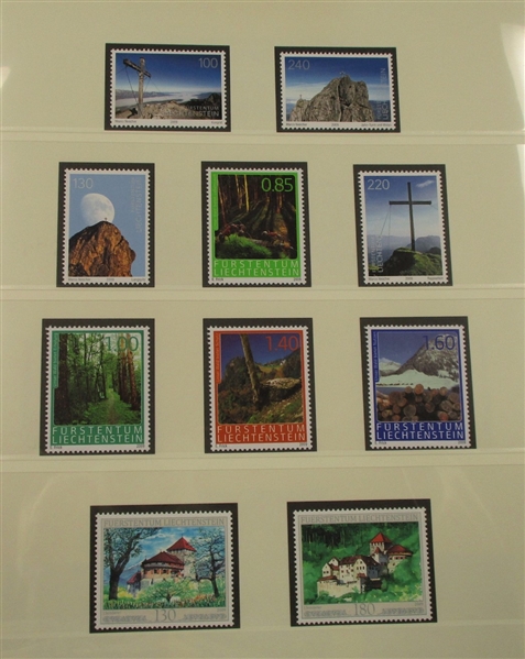 Liechtenstein Mint Collection to 2009 in 3 Volume Lindner Hingeless Albums/Slipcases (Est $400-600)
