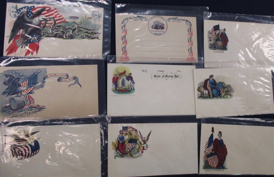 Civil War Patriotic Covers - Unused and Colorful (Est $150-250)