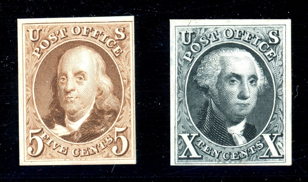 USA Scott 3P4 and 4P4 Plate Proofs on Card, F-VF (SCV $500)