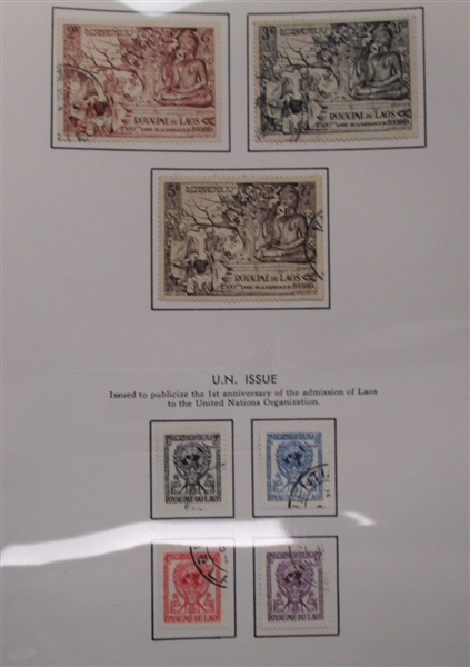 Laos Used Collection on K-Line Pages in 2 Binders plus Extras (Est $100-150)